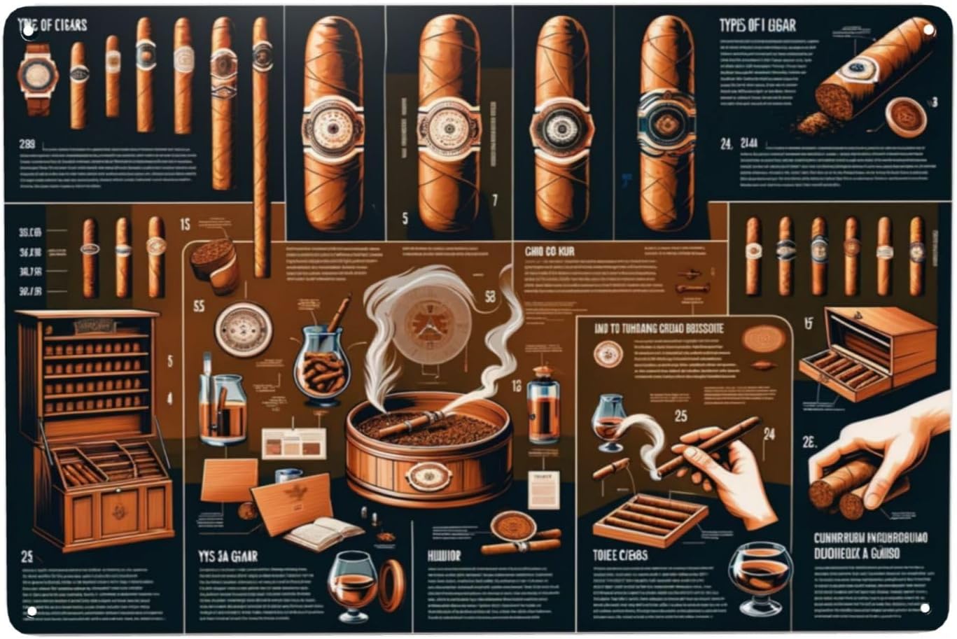 Home Bar Lounge - Cigar Aficionado's Delight Vintage-inspiriertes Metallschild -
