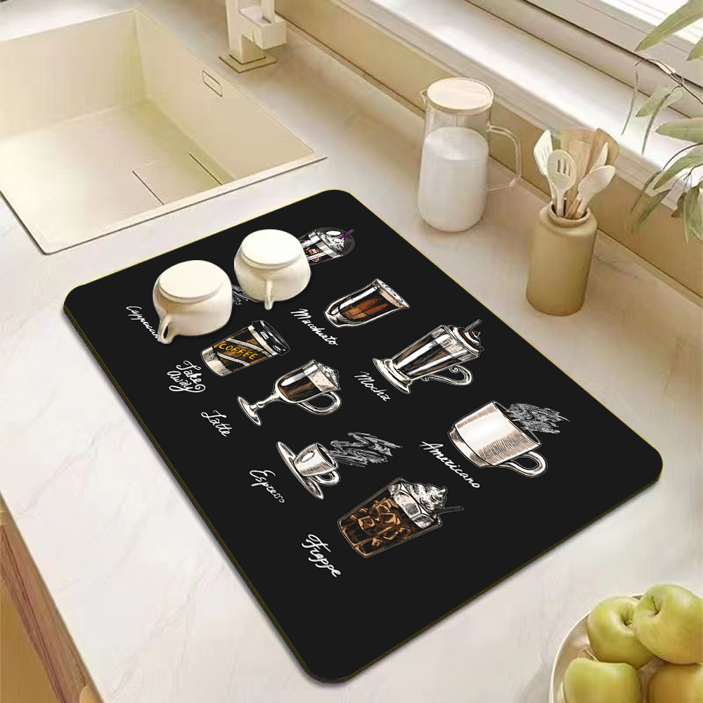 Klassische Kaffeemuster-Abtrop – Bar Mat Rubber Bewertung und Preis