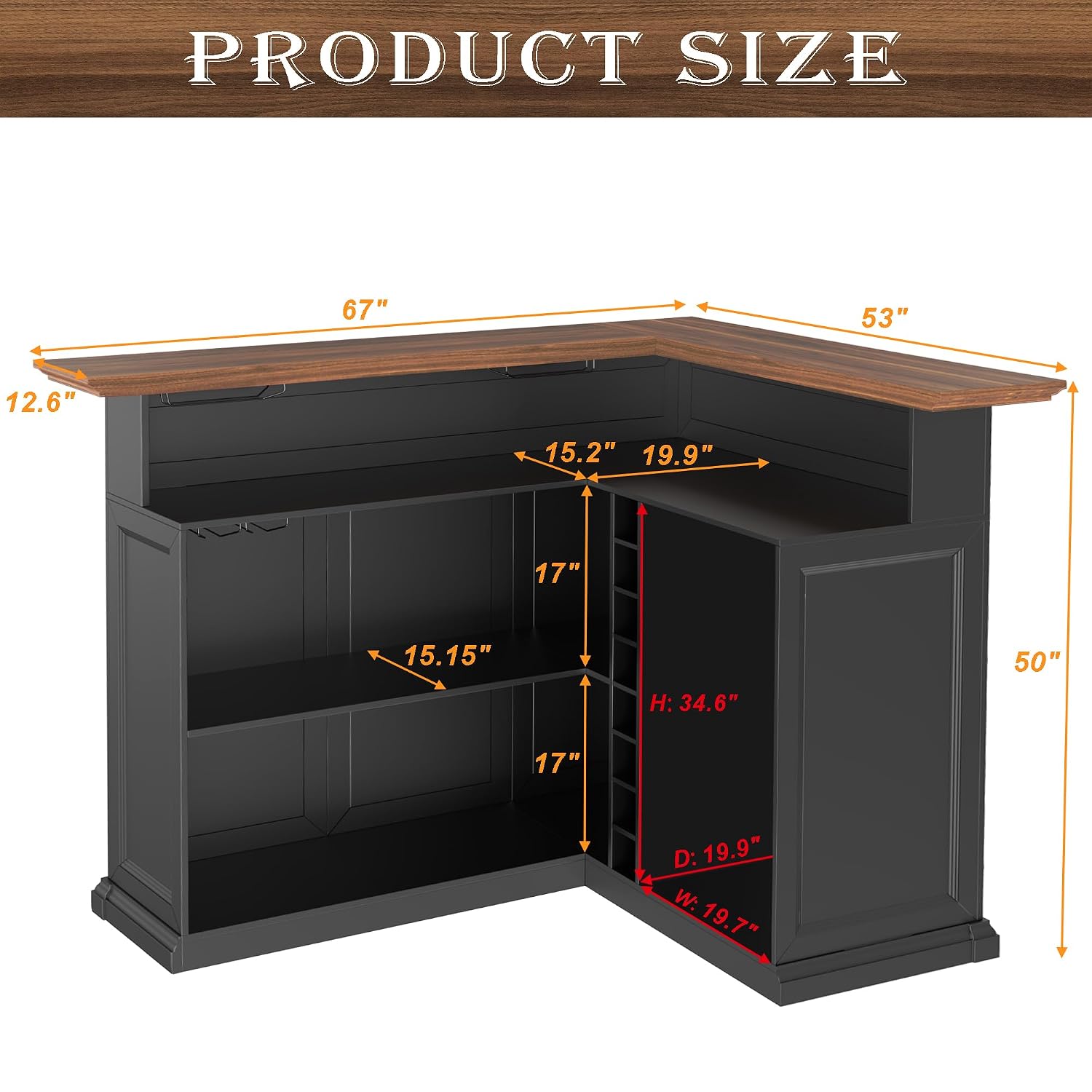L-förmiger Hausbarschrank mit  – Home Bar Lounge Bewertung und Preis